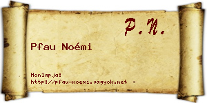 Pfau Noémi névjegykártya